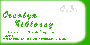 orsolya miklossy business card